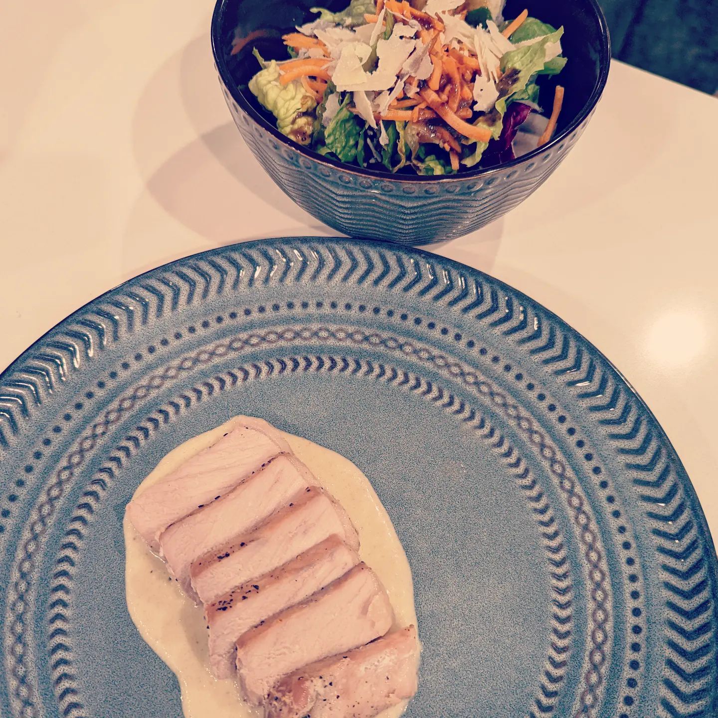Second attempt at sunchoke soubise inspired by @willowpdx. This is closer, so I'm on the right track. Thanks, @erik.howell46, for the pork chop so I could spend an hour making the sauce. 😆